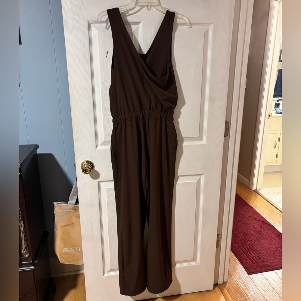 Mondetta Chocolate Brown Sleeveless Jumpsuit with Corded Ankles and Tie Waist XS - Picture 7 of 16